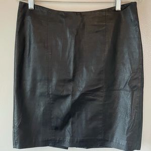 Black Genuine Leather Pencil (semi mini) Skirt